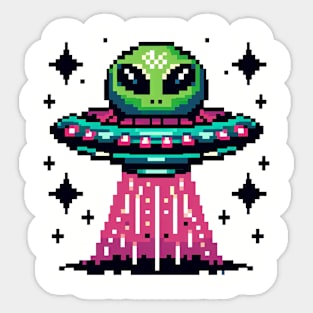 Green Alien UFO Sticker